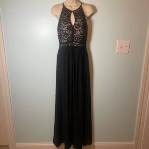 Nightway Women's Black Formal Gown Size 10 Lace Detail Whimsigoth